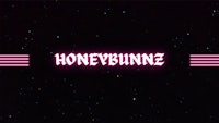 a pink background with the words honeybunne on it